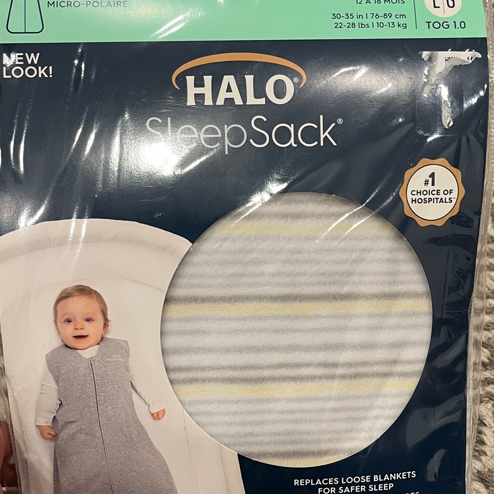 Halo SleepSack Micro-Fleece in Gray and Yellow